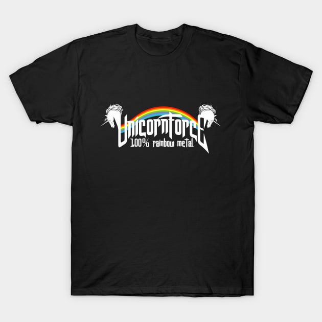 UnicornForce 100% Rainbow Metal T-Shirt by LuisIPT